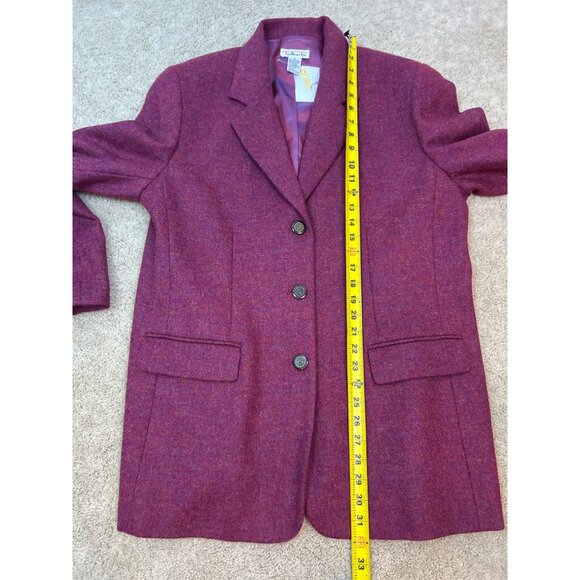 NWT Talbots 100% Wool Blazer Jacket Cranberry Crest Buttons Made in USA 16 - Picture 15 of 16